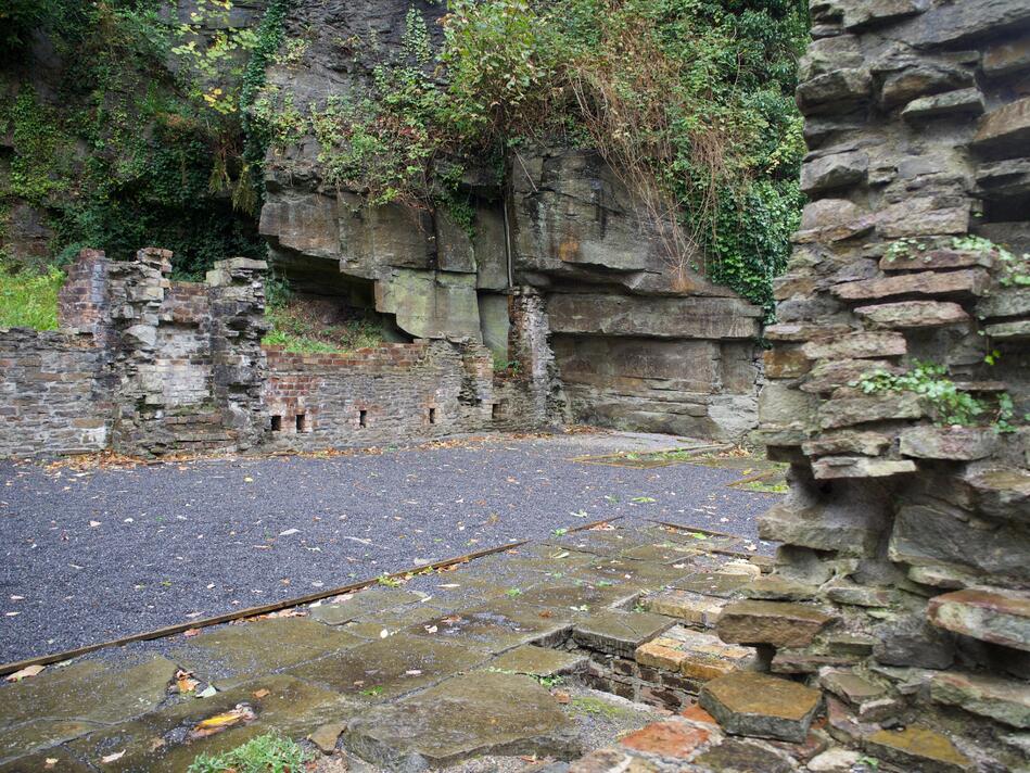 Another view of the room, partially set into the side of the hill.